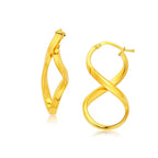 14k Yellow Gold Polished Infinity Shape Drop Earrings