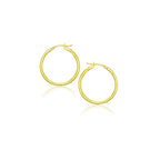 14k Yellow Gold Polished Hoop Earrings (2x20mm)