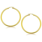 14k Yellow Gold Polished Hoop Earrings (3x50mm)
