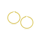 14k Yellow Gold Polished Hoop Earrings (3x20mm)
