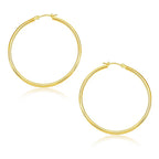 14k Yellow Gold Polished Hoop Earrings (1.5x30mm)