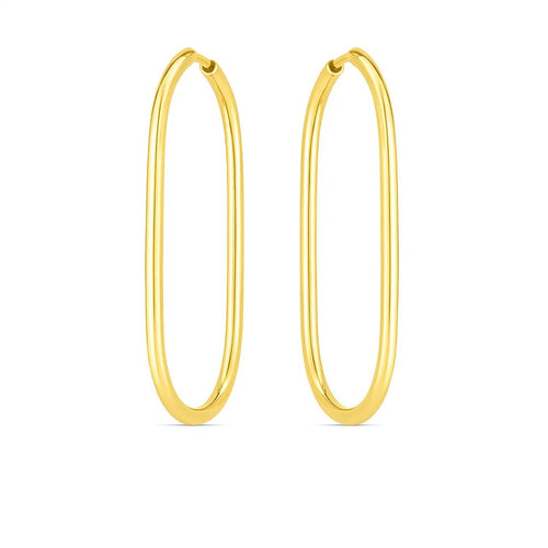 14k Yellow Gold Endless Large Paperclip Hoop Earrings
