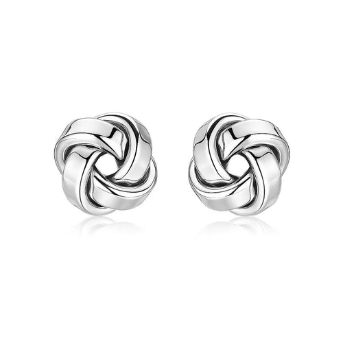 Petite Sterling Silver Polished Love Knot Earrings(9mm)