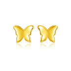 14k Yellow Gold Polished Butterfly Earrings