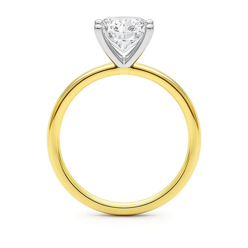 2 Carat Princess Lab Grown IGI G/VS1 Diamond Solitaire Ring in 14K Yellow Gold