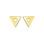 14k Yellow Gold Polished Open Triangle Post Earrings
