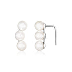 Sterling Silver Climber Earrings with Freshwater Pearls