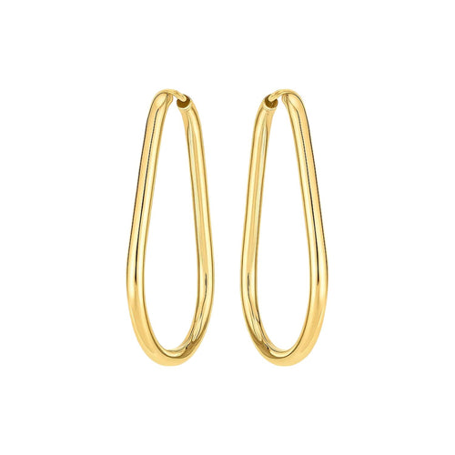14k Yellow Gold Endless Pear Hoop Earrings