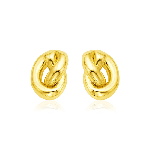 14k Yellow Gold Polished Knot Earrings