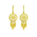 Dream Catcher Earrings in 14k Yellow Gold