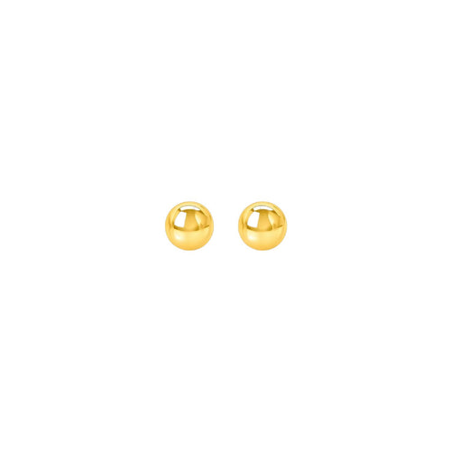14k Yellow Gold Round Stud Earrings (6.0 mm)