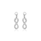 Sterling Silver Infinity Symbol Earrings with Cubic Zirconias