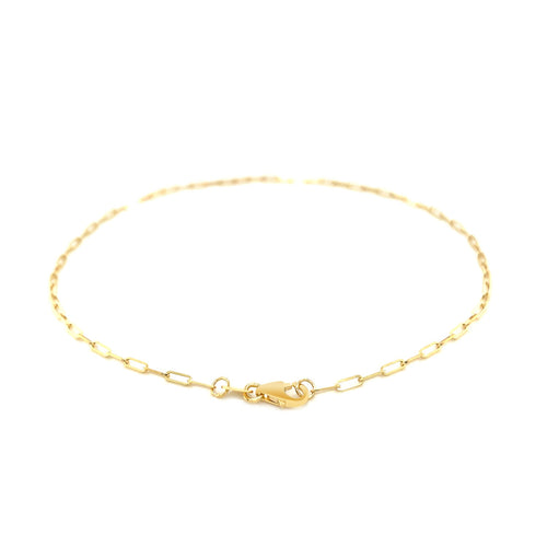 14K Yellow Gold Fine Paperclip Anklet (1.5mm)