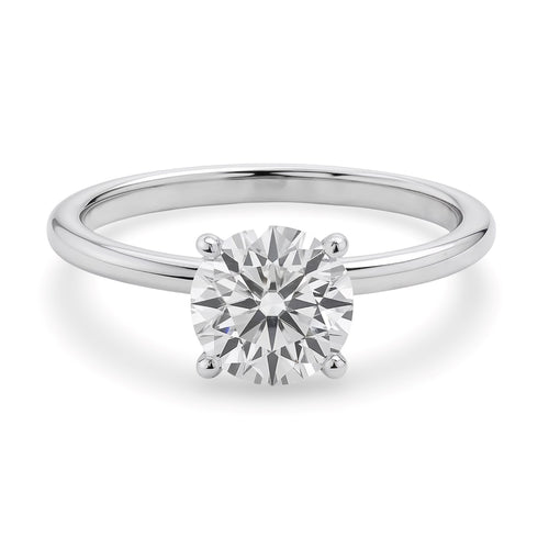 1 1/2 Carat Round Lab Grown IGI G/VS1 Diamond Ring in 10K White Gold