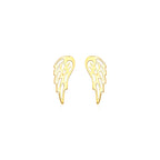 14k Yellow Gold Polished Wing Post Earrings