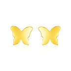 14k Yellow Gold Polished Butterfly Post Earrings