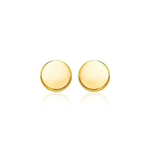 14k Yellow Gold Polished Round Post Earrings(5.5mm)