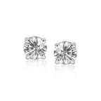 Sterling Silver Round CZ Stud Earrings(8mm)