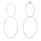 Sterling Silver Interlocking Oval Dangle Earrings