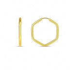 14k Yellow Gold Endless Hexagon Hoop Earrings