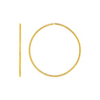 Textured Endless Hoop Earrings in 14k Yellow Gold(1.2x40mm)