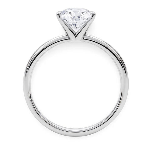 5 Carat Round Lab Grown IGI G/VS1 Diamond Solitaire Ring in 14K White Gold