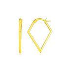 14K Yellow Gold Diamond Motif Hoop Earrings