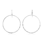 Sterling Silver Textured Circle Dangle Earrings