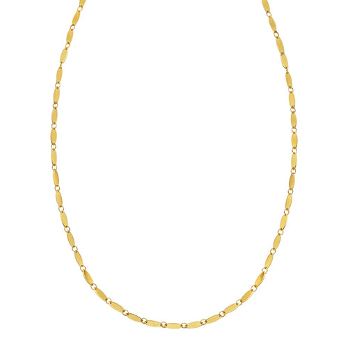 14K Yellow Gold Flat Pebble Link Necklace (2.50 mm)