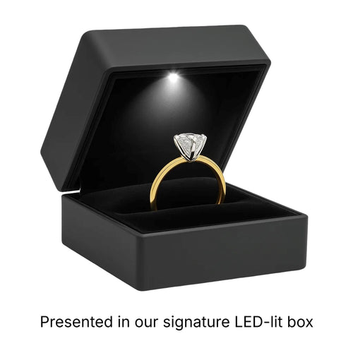 1 Carat Cushion Lab Grown IGI G/VS1 Diamond Solitaire Ring in 10K Yellow Gold