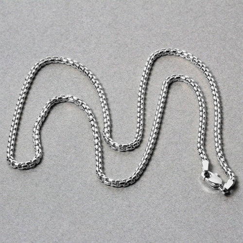 14k White Gold Solid Round Box Chain (2.5 mm)