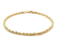 14k Yellow Gold Solid Diamond Cut Rope Bracelet (3.00 mm)