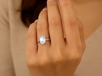 3 Carat Oval Lab Grown IGI G/VS1 Diamond Solitaire Ring in 10K White Gold