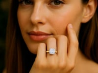 2 Carat Cushion Lab Grown IGI G/VS1 Diamond Solitaire Ring in 10K Yellow Gold