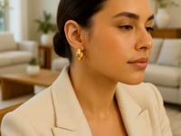 14k Yellow Gold Large Omega C Hoops