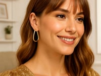 14k Yellow Gold Endless Pear Hoop Earrings