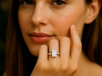 5 Carat Emerald Lab Grown IGI G/VS1 Diamond Solitaire Ring in 10K Yellow Gold