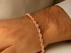 14k Rose Gold Solid Diamond Cut Rope Bracelet (4.00 mm)
