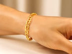 14k Yellow Gold Solid Double Link Charm Bracelet (5.00 mm)