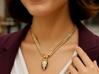 Le Serpent Curb Link Necklace in 14K Yellow Gold