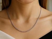 14k White Gold Round Cable Link Chain (2.6 mm)