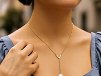 14k Yellow Gold Tesoro Pearl Lariat Necklace