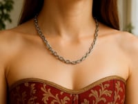 14k White Gold French Cable Link Chain (4.80 mm)