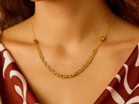 14K Yellow Gold Adjustable Rolo Link Necklace