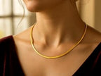 3.0 mm 14k Two Tone Gold Reversible Omega Necklace