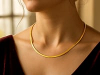 3.0 mm 14k Two Tone Gold Reversible Omega Necklace