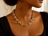 Puffed Mariner Link 12mm Necklace in 14K Yellow Gold