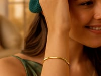 10k Yellow Gold Dome Style Shiny Bangle (3.30 mm)